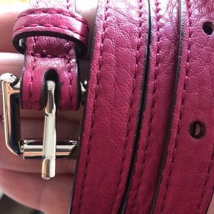 Cole Haan Skinny belt PINK Gorgeous pop of color Silver tone buckle
